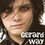 Static 50x50 pixel icon featuring a close-up of a person's face with dark hair and light skin, overlaid with bold white text reading "GERARD WAY" on a black background.