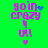 Green background with pink text 'goin crazy' and 'uh!' stacked vertically, featuring blue heart and starburst animations.