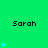 Green background with repeated 'Sarah' text and varying numbers of cyan hearts in a