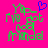 Pixelated green text on bright pink background with blue heart symbol above text, showing two states where heart symbol is present in first state and absent in second state.