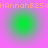 Four identical green circular gradients on a pink background with repeated orange text at top and bottom.