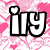 Pixelated icon with bold black-outlined white letters 'i19' on pink and white pixelated background with heart shapes.