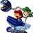 Pixelated image of two cartoon characters on a blue background with text reading "don't mess them!" and "with".