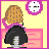 Animated contact sheet showing a cartoon character with brown curly hair and black outfit sitting at pink desk, surrounded by repeated "Nerd" text in red and black on yellow background.