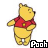 Two side-by-side pixelated frames of a yellow cartoon bear in red shirt with "Pooh" text below each frame on white background.