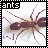 six ant images with text labels, showing sequential animation frames where the ant's head and body shift position across frames