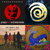 Four distinct pixelated images arranged in a 2x2 grid: a red circular shape, a spiral, silhouettes of figures, and a blue abstract form.
