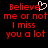 Red pixelated text on black background with a white heart symbol replacing the 'e' in "Believe".