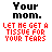 Pixelated text reads 'Your mom. LET ME GET A TISSUE FOR YOUR TEARS' with pink star symbols appearing in different positions across frames.