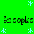Green background with light blue dashed borders and star patterns, featuring repeated black text "Spoopko" in two