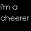 Pixel art image of a blonde character with hand on head above text reading 'i'm a i am not so dont cheerer snobby tink i am Nevr mess with a cheer leader' in white block letters.