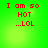 Green background with red pixelated text reading "I am so HOT ...LOL" in four identical arranged in a