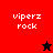 Four display 'viperz rock' text with star symbols; top-left red background has black star, bottom-left black background has red star, right side shows two identical dark red backgrounds