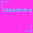 Cyan text reading "Cassandra" repeats across a bright pink background with scattered cyan and purple star icons. The stars have dotted trails, some appearing as single dots or partial shapes.
