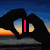Animated icon shows hands forming a heart shape over water at sunset, transitioning to a glowing purple heart with 'U' text.