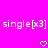 Pixelated text and heart symbols on a solid pink background with no visible motion.