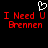 Pixelated red text on black background with white heart symbol above, repeated twice side-by-side.