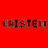 Red background with pixelated text reading 'KRISTEN I <3 You' in black and blue letters.