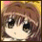 A 48x48 pixel buddy icon featuring a chibi-style anime character with brown hair and large black eyes on the left, paired with "Anime IM" text in white pixelated font on a black background to the right.