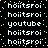 Pixelated text repeats across a black background with scattered light dots, showing variations in letter forms and spacing between observations.