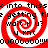 Red and white spiral pattern with black text reading 'into this', 'getting tie', 'wait u?', 'u rnt', and '00000000!!!' repeated across four quadrants.