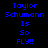 Pixelated text displays "Taylor Schumann Is So FLY!!" across three with green highlight changes on individual words in a
