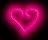 Two side-by-side heart-shaped animations with glowing outlines on dark backgrounds, one pink and one green.