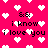 Pixelated pink background with white heart shapes and repeated black text reading "i know i love you" surrounded by "&amp;" symbols.