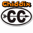Two side-by-side pixelated icons with orange text above and below, featuring black 'CC' symbols inside oval outlines.