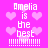 Pixelated pink background with repeated text 'Amelia is the best' and heart symbols in lighter pink, displayed across four identical