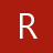 A white capital letter R on a solid red background with pixelated edges.