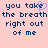 Pixelated text on a light pink background with one 'take' letter replaced by a blue heart symbol.