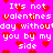 Pixelated pink background with repeated white text and red heart symbols in a static pattern.