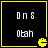 Four identical black square with yellow borders display white pixelated text 'On 6' and 'Obah' with a yellow Pac-Man icon in the bottom-right corner of each