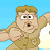 A pixelated cartoon character in a tan uniform with arms raised against a blue sky, next to green text reading "Original Icons .com" on a dark background.