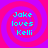 Four identical pixelated text arranged in a , each displaying 'Jake loves Kelli' over pink and purple spiral backgrounds