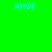 Four identical pixelated text elements reading 'ANGE' in light blue on a bright green background, arranged in a