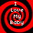 Four identical red and black spiral patterns with white text reading "I Love My Baby" arranged in a