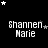 Black background with white pixelated text 'Shannen Marie' and scattered stars in various states of brightness.