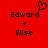 Red background with black pixelated text 'Edward' above '+' and 'Elise', a heart symbol appears above 'Edward' in the first frame.