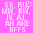 Pixelated text on a bright pink background with a heart symbol replacing the 'O' in 'RU' in the top-right section.