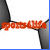 Static pixelated image showing a horizontal red-orange band with dark gray vertical elements on left and right edges against white background.