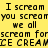 Pixelated text repeats across four colored quadrants: yellow, green, cyan, and light green with black lettering.