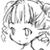 Pixelated grayscale icon of a stylized character with flowing hair and abstract shapes, likely from an anime or game series, displayed on a transparent background.