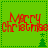 Green background with red 'Merry Christmas' text and green tree symbols, showing animation changes in tree position across frames.