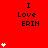 Red background with repeated 'I Love ERIN' text and white heart symbols in various quantities and positions.