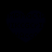 Four dark blue heart shapes arranged in a on black background, each containing faint repeated text patterns