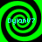 Four identical green and black spiral patterns arranged in a , each containing cyan text reading "DylanV7"