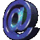 @ symbol rotates through multiple angles on gray background, showing 3D metallic blue form with light reflections.