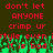 Red pixelated text on dark green background with green static-like distortion at bottom, displaying repeated phrases.